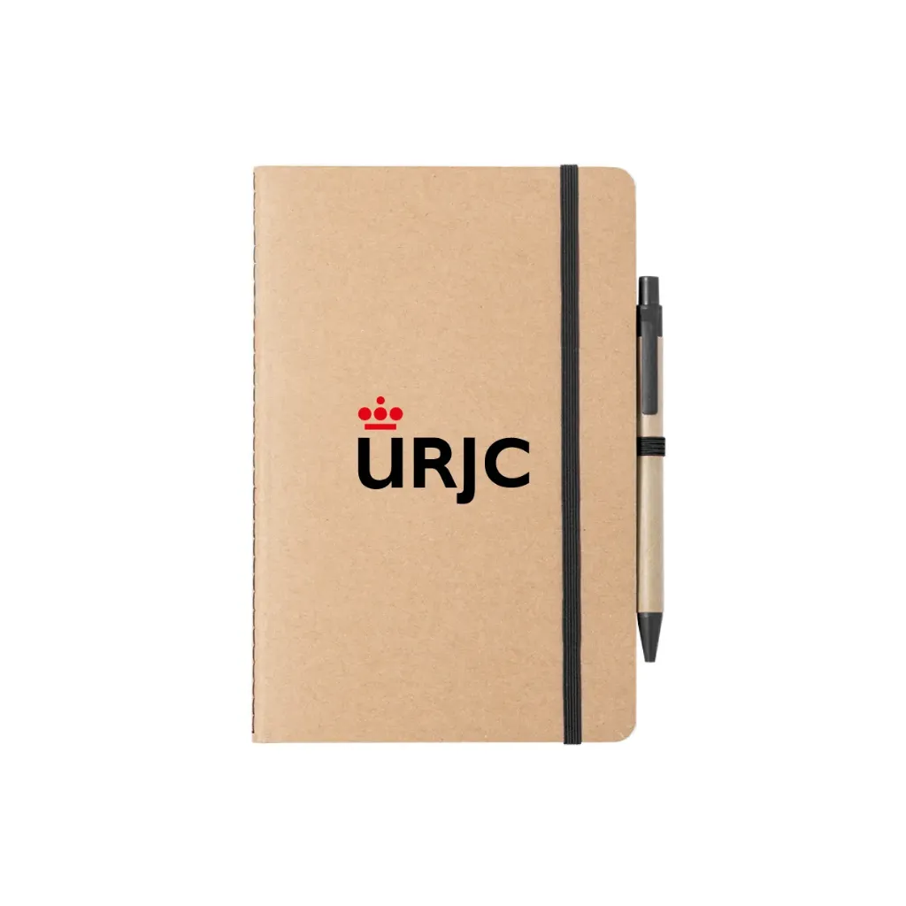 [URJC6837NE] Libreta Tapa Blanda Negra con Boligrafo A5