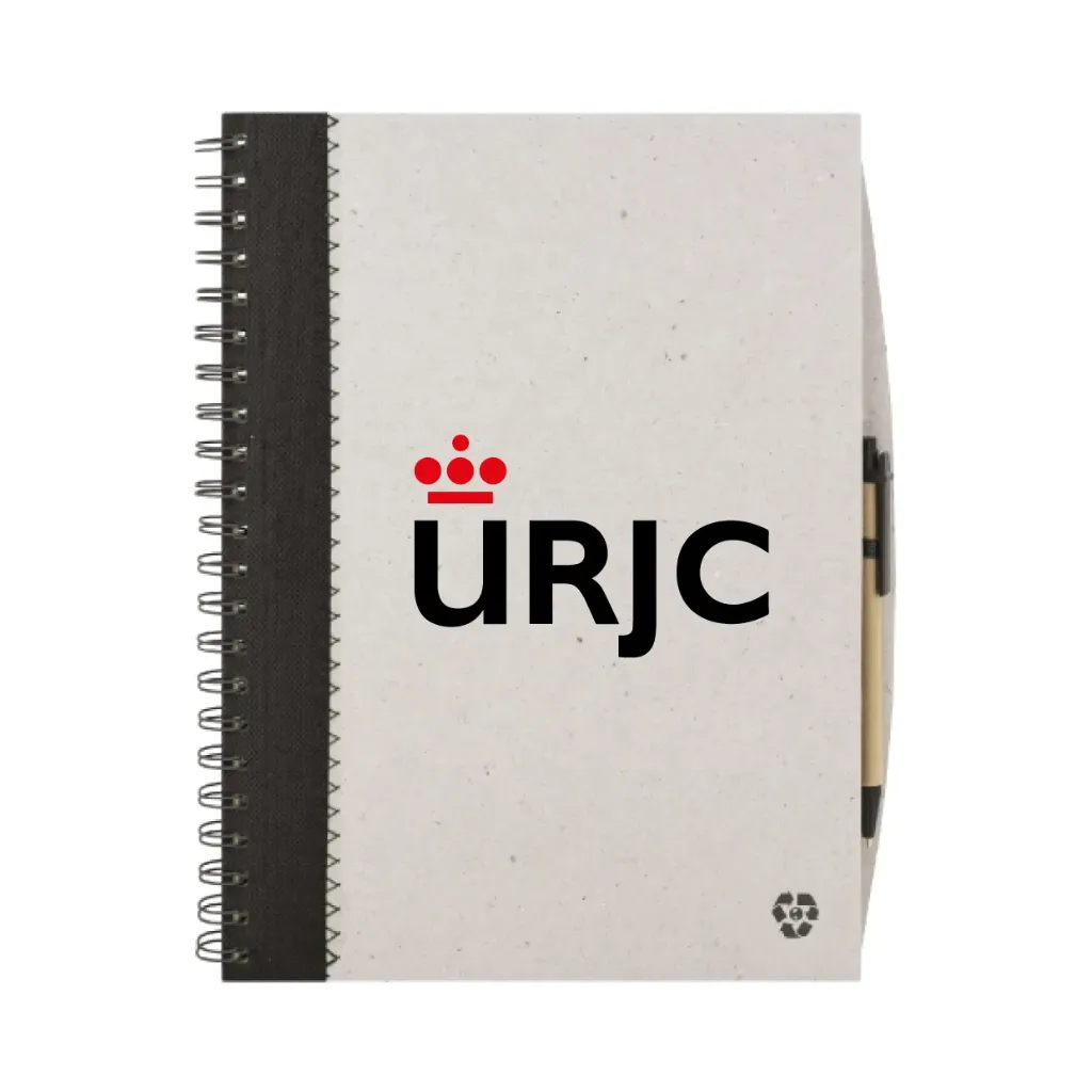 [URJC0352NE] A4 Black Recycled Cardboard Ring Notebook