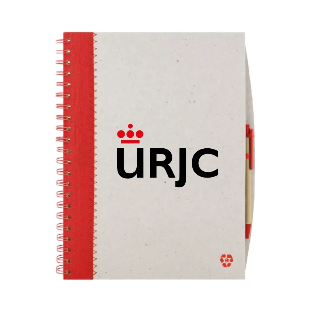 [URJC0352RO] Red Recycled Cardboard Ring Notebook A4
