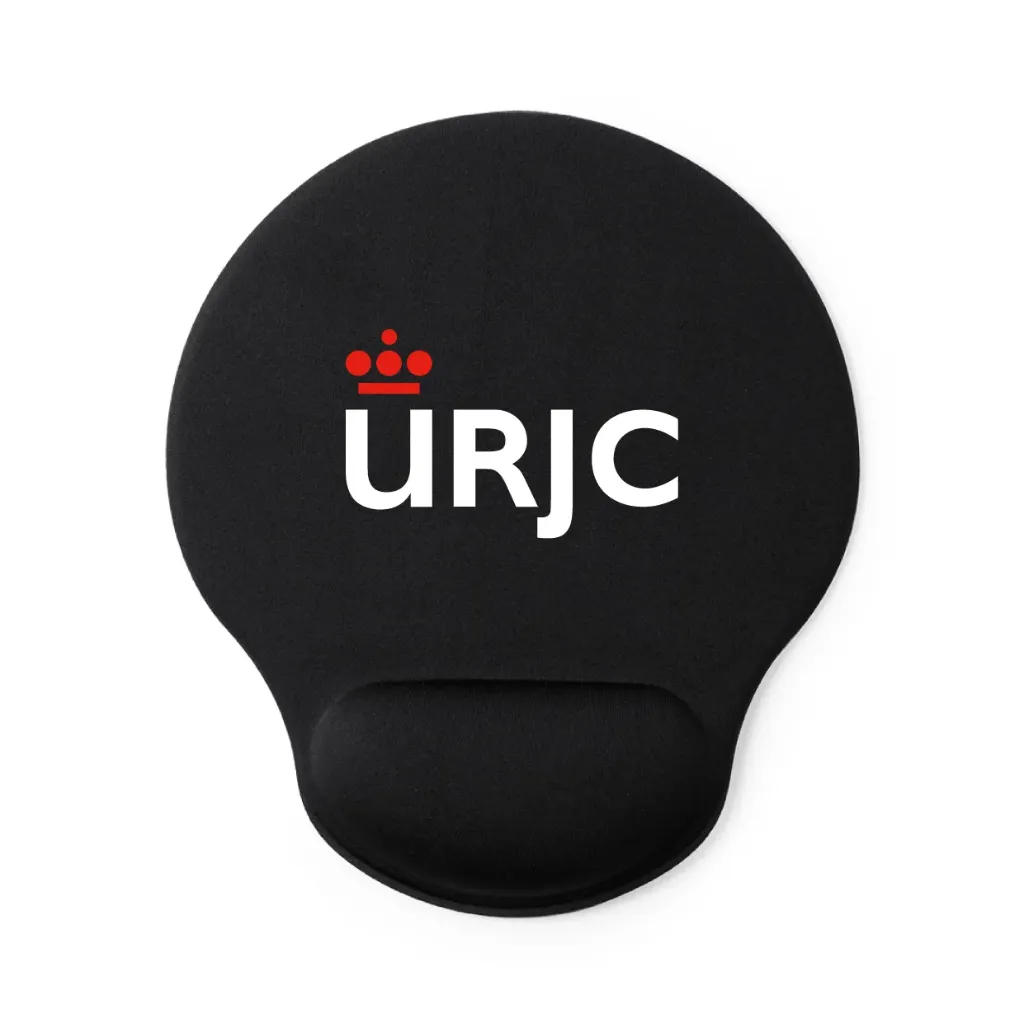 [URJC6140NE] Alfombrilla para Ratón Reposamuñecas Negra