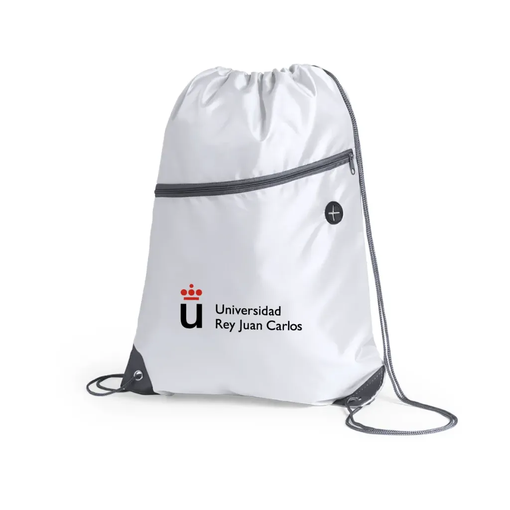 [URJC4780BL] Mochila Cuerdas Poliester Blanca